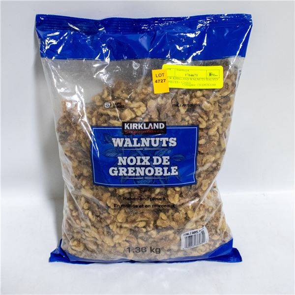 NEW KIRKLAND WALNUTS HALVES & PIECES - 1.36KG