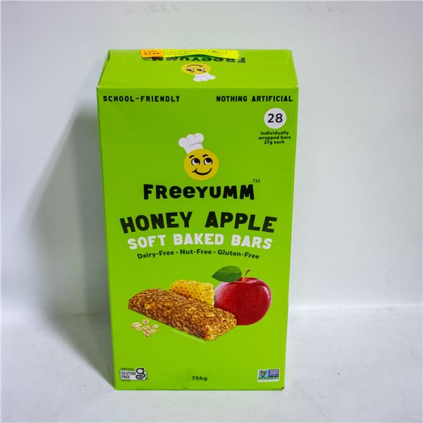 BOX OF FREEYUMM HONEY APPLE SOFT BAKED BARS