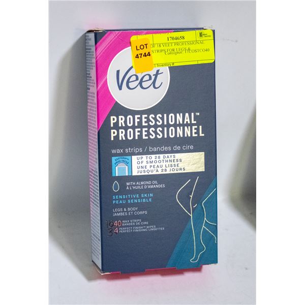 BOX OF 18 VEET PROFESSIONAL WAX STRIPS FOR LEGS &