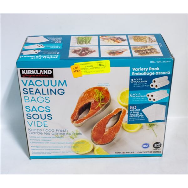 KIRKLAND VACUUM SEALING BAGS VARIETY PACK