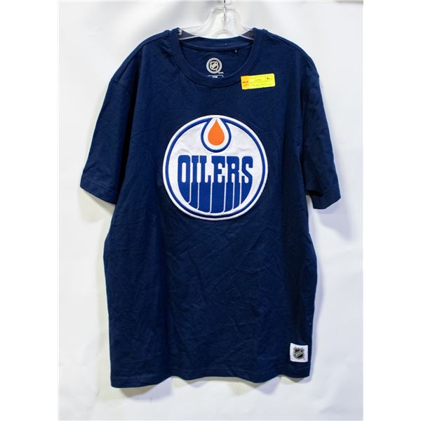 NHL EDMONTON OILERS CREW NECK T-SHIRT BLUE SIZE M