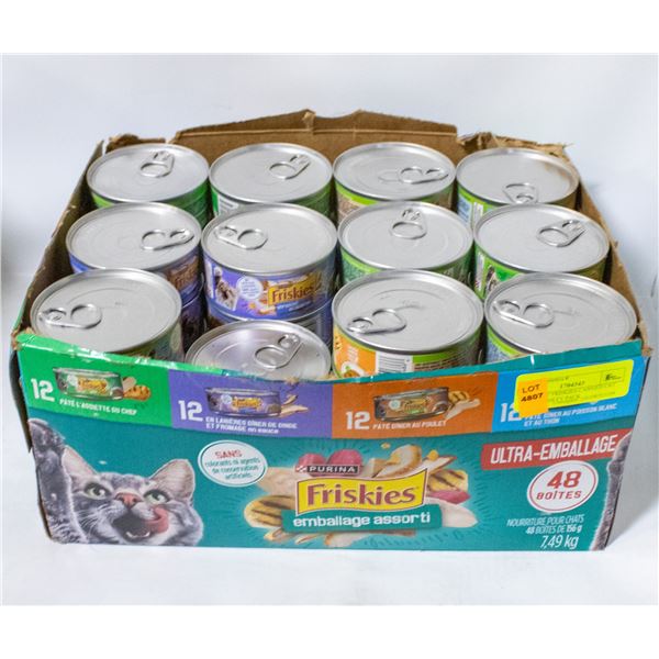 BOX OF 47 FRISKIES CANNED CAT FOOD VARIETY PACK