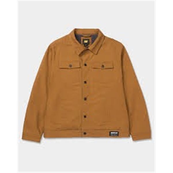 NEW CAT MENS BUTTON UP CANVAS JACKET BROWN SIZE LG