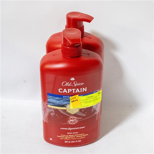 2 PACK OLD SPICE CAPTAIN LASTING SCENT BODY WASH
