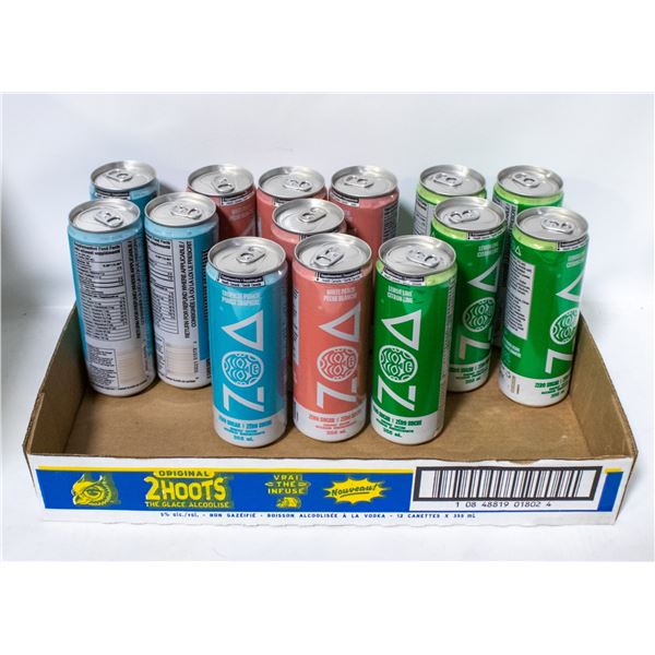 BOX OF 14 ZOA NO SUGAR ENERGY DRINKS VARIETY PACK