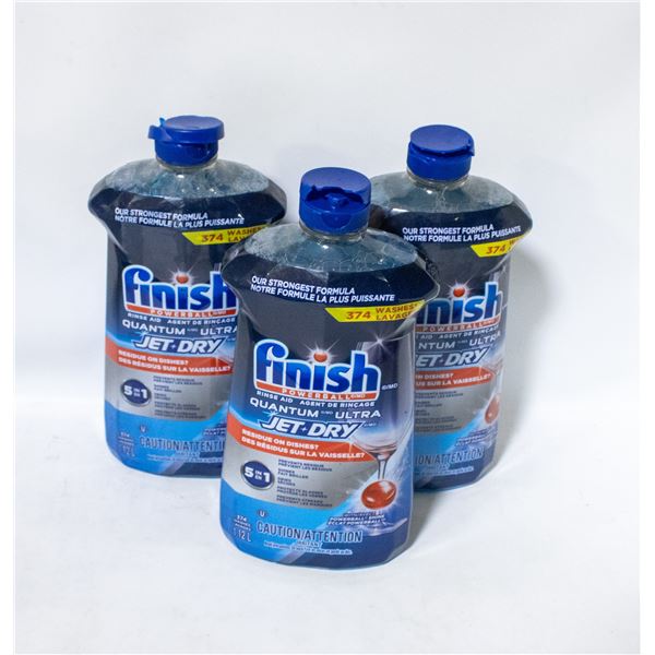 3 PACK OF FINISH QUANTUM ULTRA JET DRY RINSE AID