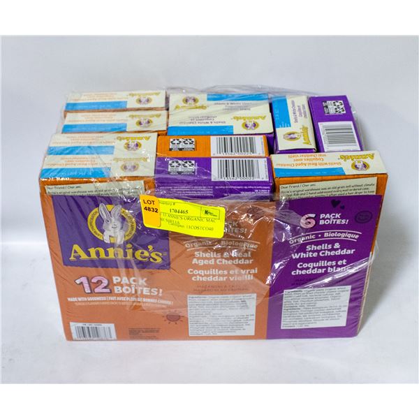 PACK OF 11 ANNIE'S ORGANIC MAC & CHEESE SHELLS