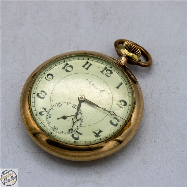 ANTIQUE GOLD PLATED MECH POCKET-WATCH WORKS