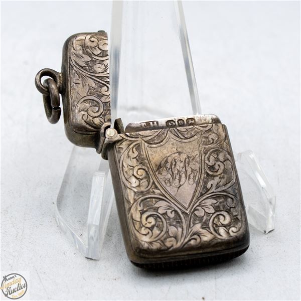 1800S SILVER MATCHSTICK CASE