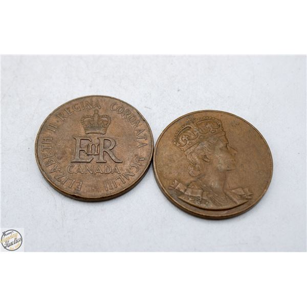 PAIR 1953 QUEENS CORONATION MEDALLIONS