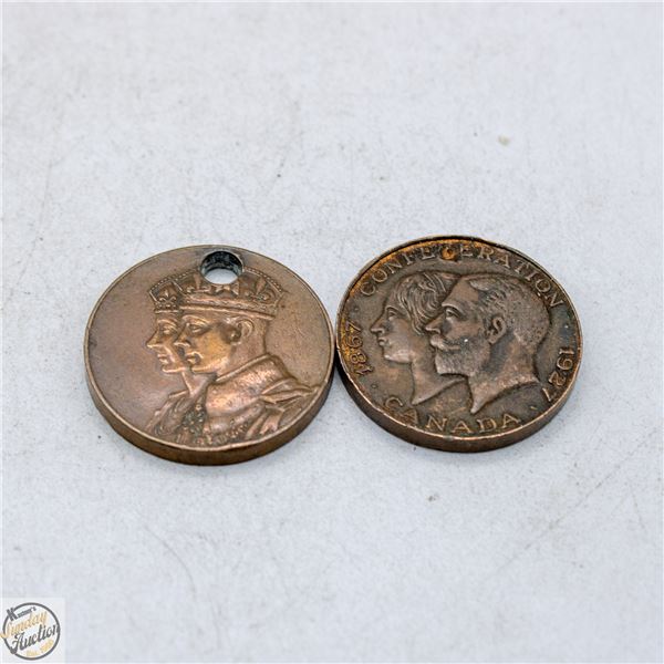 PAIR 1927 & 1937 ROYAL VISIT COINS