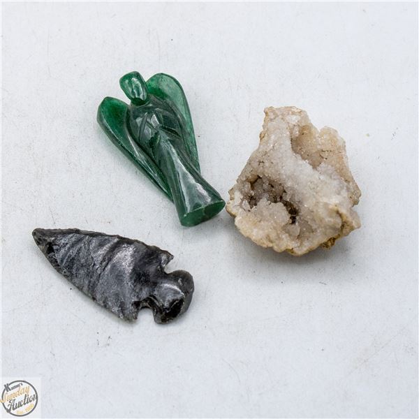 LOT OF 3 COLLECTOR STONE ITEMS