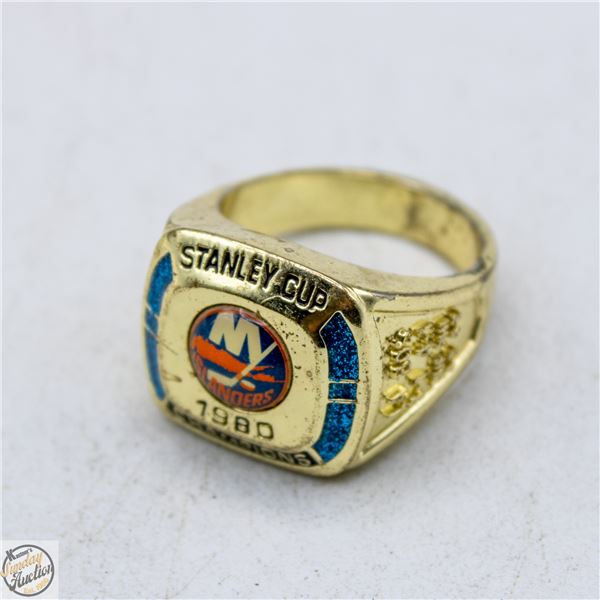 REPLICA 1980 NY ISLANDERS STANLEY CUP RING SZ 10.5