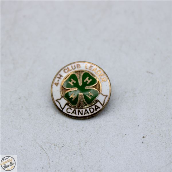 STERLING SILVER ANTIQUE 4H CLUB PIN