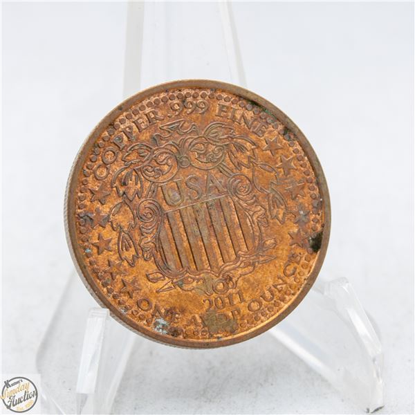 1 OZ PURE COPPER BULLION COIN