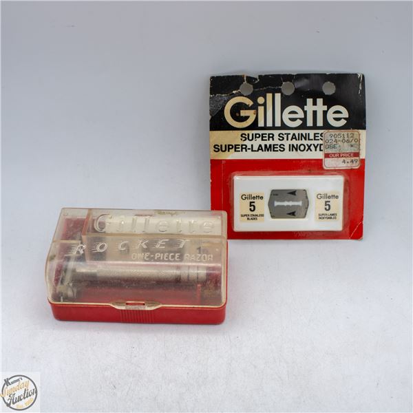 1950S GILLETTE ROCKET SAFETY RAZOR W BOX