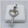Image 1 : NEW SILVER PLATED HEART KEY SHAPED PENDANT