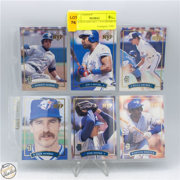 BLUE JAYS MVP SET 1 TO 6 DONRUSS