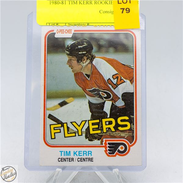 1980-81 TIM KERR ROOKIE CARD OPC