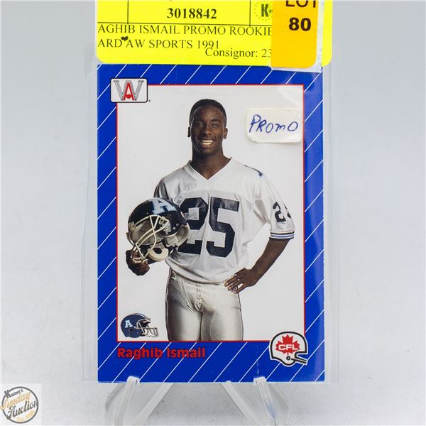 RAGHIB ISMAIL PROMO ROOKIE CARD AW SPORTS 1991