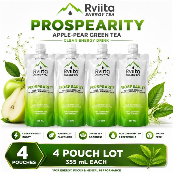 4 RVIITA APPLE PEAR ENERGY TEA 355ML BB 05/26