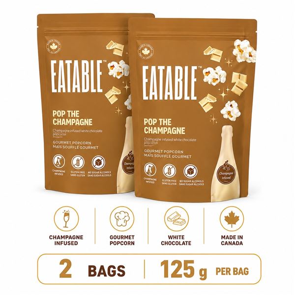 2 EATABLE POP THE CHAMPAGNE POPCORN 125G 07/26