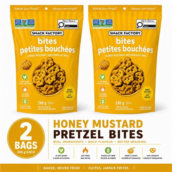 2 SNACK FACTORY HONEY MUSTARD BITES 240G BB 05/26