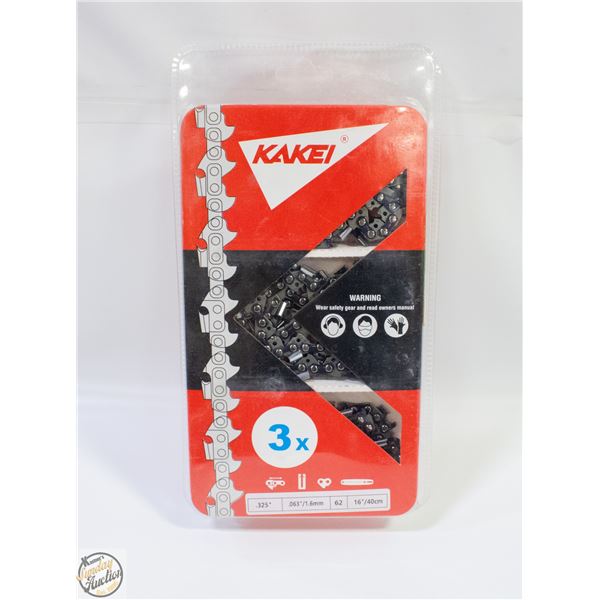 NEW KAKEI CHAINSAW 16" (3 PACK)