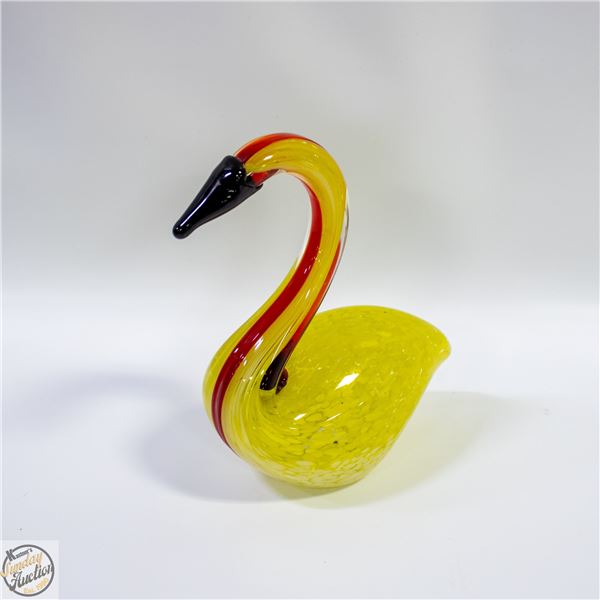 VINTAGE GLASS BLOWN DUCK