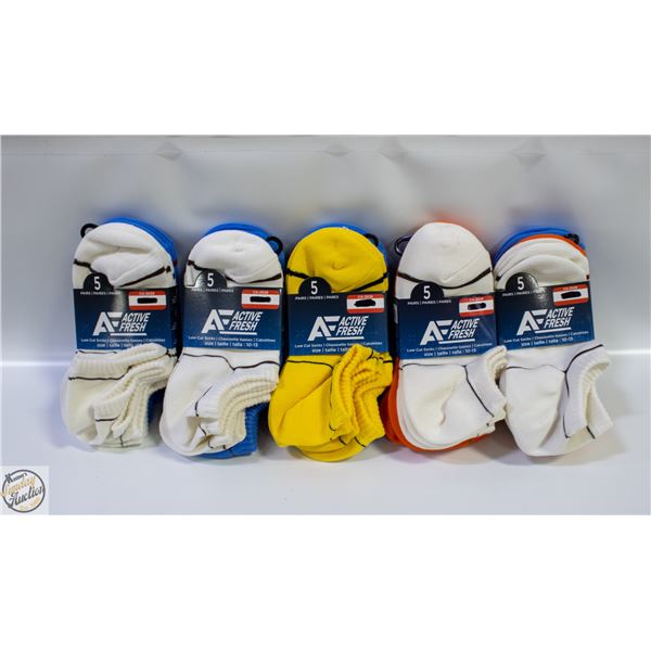 NEW 25 PAIR ACITVE FRESH UNISEX SOCKS