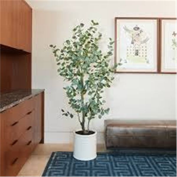 BRAND NEW FAUX EUCALYPTUS TREE - 32 X 32 X 77.9"