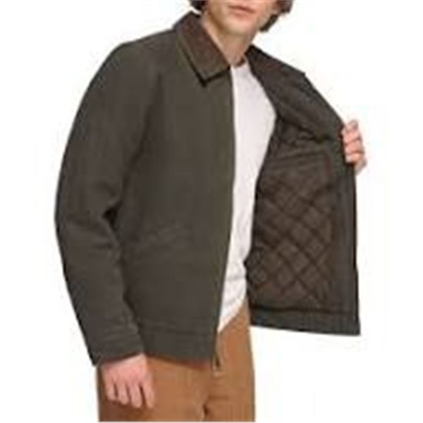NEW LEVI'S MENS ZIP-UP CANVAS JACKET GREY SIZE LG