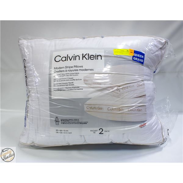 2 PACK OF CALVIN KLEIN FIBERFILL PILLOWS QUEEN SZ