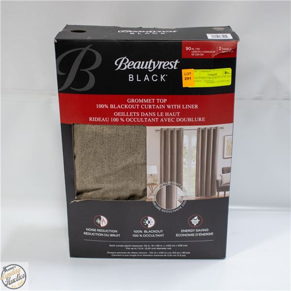 BEAUTYREST BLACKOUT CURTAINS BROWN - 2 PANELS