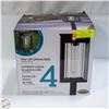 Image 1 : 4 PACK OF SOLAR LED PATHWAY LIGHTS - BLACK & GLASS