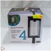 Image 1 : 4 PACK OF SOLAR LED PATHWAY LIGHTS - BLACK & GLASS