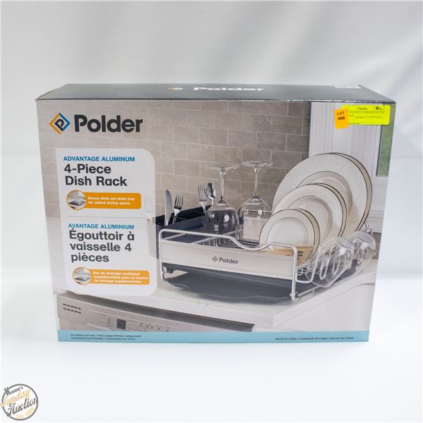 4 PIECE POLDER ALUMINUM DRYING DISH RACK