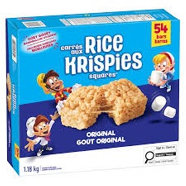 NEW RICE KRISPIES SQUARES ORIGINAL FLAVOUR 54 PACK