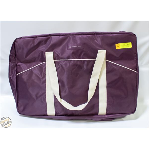 KEEPCOOL LARGE ZIP-UP COOLER TOTE BAG MAROON