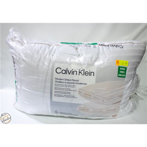 2 PACK OF CALVIN KLEIN FIBERFILL PILLOWS KING SIZE