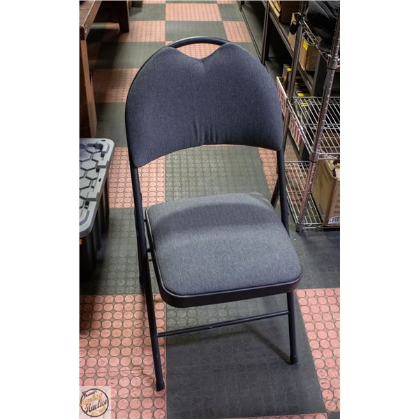 STAR ELITE METAL & FABRIC FOLDING CHAIR GREY