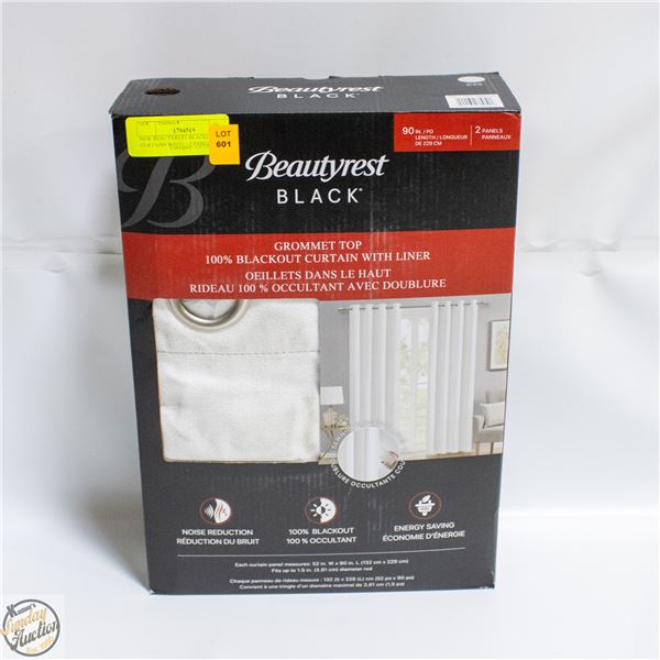 NEW BEAUTYREST BLACKOUT CURTAINS WHITE - 2 PANELS