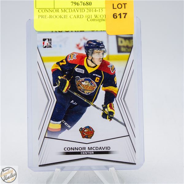 CONNOR MCDAVID 2014-15 PRE-ROOKIE CARD #01 W/OTTER