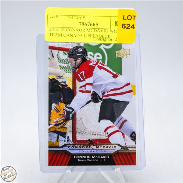 2015-16 CONNOR MCDAVID WITH TEAM CANADA UPPERDECK