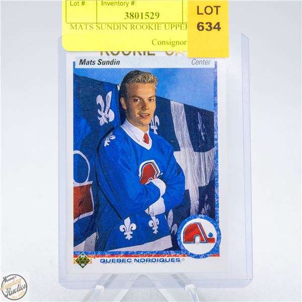 MATS SUNDIN ROOKIE UPPERDECK