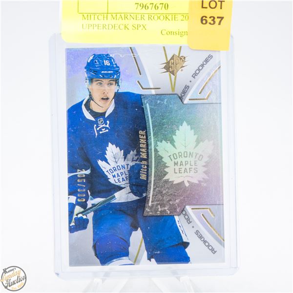 MITCH MARNER ROOKIE 205/399 UPPERDECK SPX