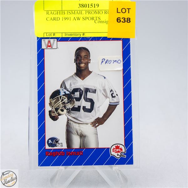 RAGHIB ISMAIL PROMO ROOKIE CARD 1991 AW SPORTS