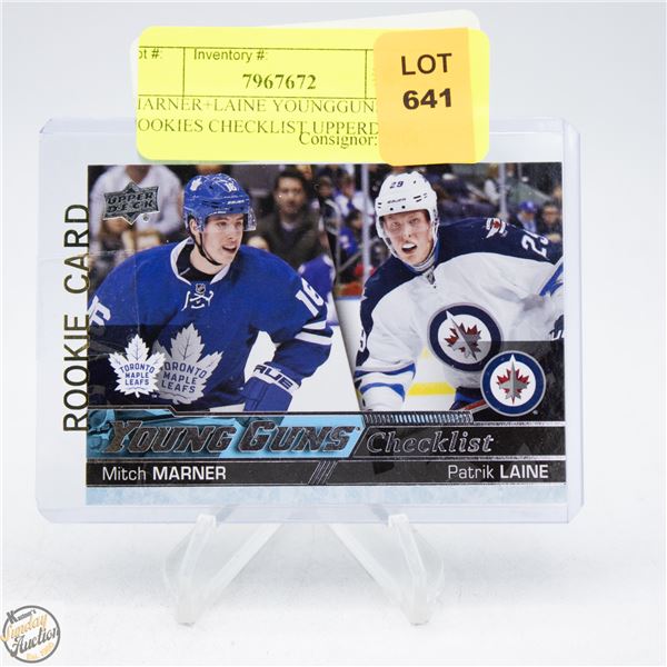 MARNER+LAINE YOUNGGUNS ROOKIES CHECKLIST UPPERDECK