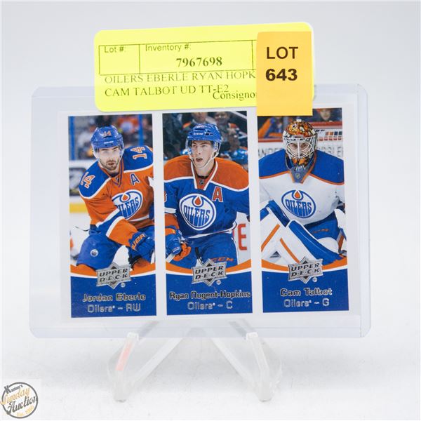 OILERS EBERLE RYAN HOPKINS CAM TALBOT UD TT-E2