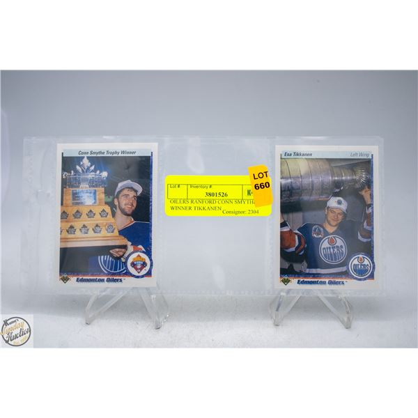 OILERS RANFORD CONN SMYTHE WINNER TIKKANEN